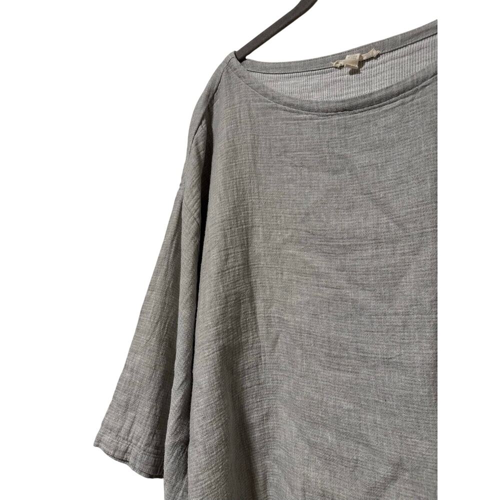 Eileen Fisher Organic Linen Cotton Gray Boxy Top Women’s XL 3/4 Sleeve Casual - Picture 5 of 8
